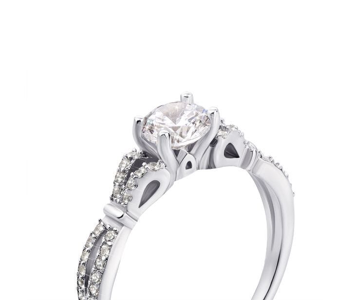 Серебряное кольцо с фианитами (1RI58867-R/12/1): цена
