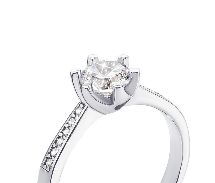 Серебряное кольцо с фианитами (1RI62389-R/12/1): купить