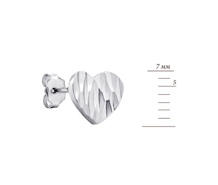 Срібні пусети Серце з алмазною гранню (1EA84660): купить