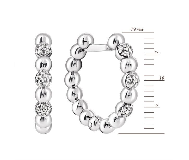 Срібні сережки-конго з фіанітами (СВ1998): купить