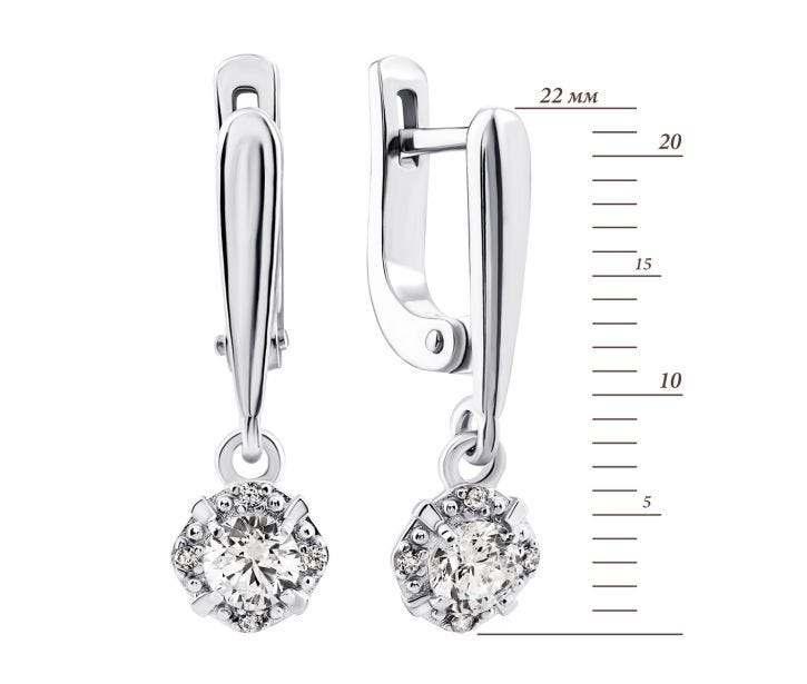 Срібні сережки-підвіски з фіанітами (СВ1660#): цена