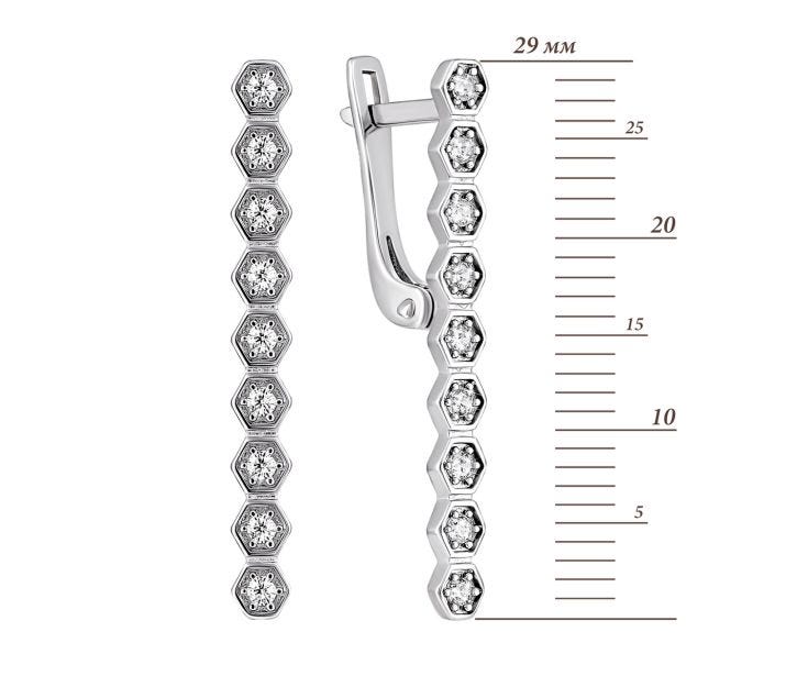 Срібні сережки з фіанітами (920165б): цена