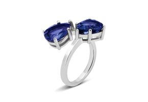 Серебряное кольцо c Crystal (SR31325-BW Sap gl)