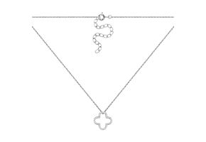 Серебряное колье с фианитами (1494Кол(кр).Rh)