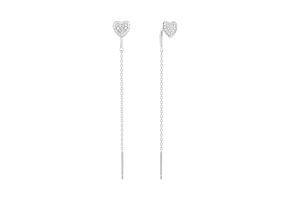 Серебряные серьги-протяжки c фианитами (JB03480)