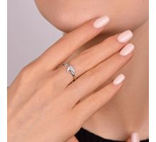 Фаланговое серебряное кольцо с фианитами (10500): купить