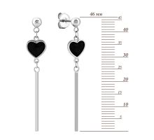 Серебряные серьги-подвески с эмалью (1EA99892): купить