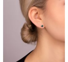 Срібні пусети з зеленим агатом (2090/9р-GAG): купить