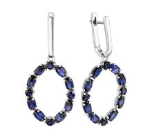 Серебряные серьги с гидротермальным сапфиром (2378/1р-HSPH)