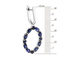 Серебряные серьги с гидротермальным сапфиром (2378/1р-HSPH): купить