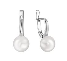 Серебряные серьги с жемчугом (2449/1р-PWT)