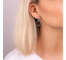 Серебряные серьги-подвески (25012/45): купить