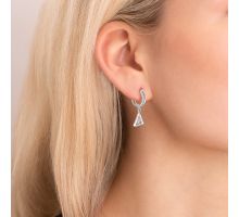 Серебряные серьги-подвески с фианитами (2E24676): купить