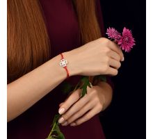 Браслет на нити с фианитами Клевер (4038-кр): купить