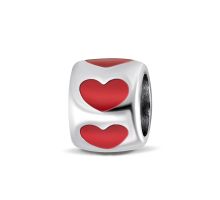 Серебряная бусина шарм Сладкая любовь (501П.Кра.Rh)