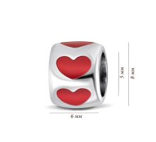 Серебряная бусина шарм Сладкая любовь (501П.Кра.Rh): купить