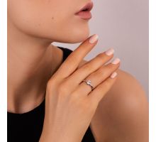 Серебряное кольцо с фианитами (81055б): купить