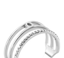 Серебряное кольцо с фианитами (ЛК-0304р): купить