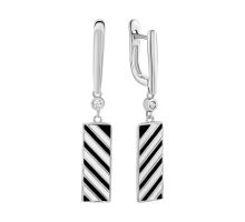 Серебряные серьги-подвески с фианитами (AE00476)