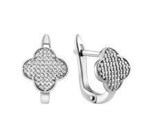 Серебряные серьги с фианитами (20645)