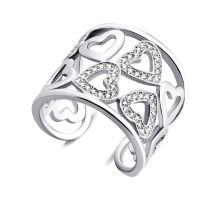 Серебряное кольцо Сердце с фианитами (К2Ф/2028-17): купить