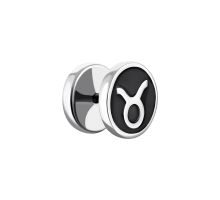 Серебряный одиночный пуссет Телец (СП956(зв)с mono)