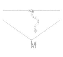 Серебряное колье Буква M с фианитами (SZDN14333 M)
