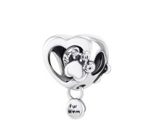 Срібна намистина шарм з фіанітами (PK00094)