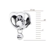 Срібна намистина шарм з фіанітами (PK00094): купить