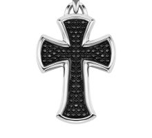 Крестовой кулон из нержавеющей стали с литым камнем (PSS1070/132804): купить