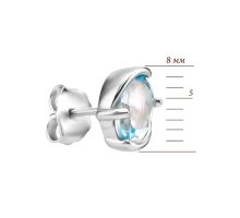 Серебряные пусеты с топазом swiss (SZDE75946): купить