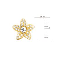 Серебряные пуссеты с фианитами (AE02521-GD): купить