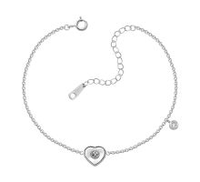 Серебряный браслет с перламутром и фианитами (B000137)