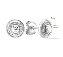 Серебряные пусеты с фианитами (B01761): купить