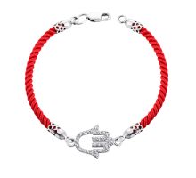 Браслет на нити с фианитами Хамса (75078б): купить