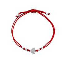 Браслет на нити с фианитами Сердце (75120б)