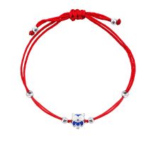 Браслет на нити Сова (995Б.3.Син.Rh)