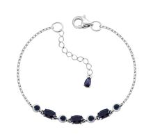 Серебряный браслет с сапфирами и фианитами (4197р-NSPH)