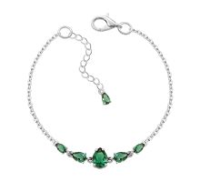 Серебряный браслет с зеленым кварцем (4200р-QGR)