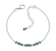 Серебряный браслет с зеленым кварцем (4205р-QGR)
