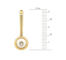 Серебряные серьги-подвески с перламутром и фианитом (E001858-GD): купить