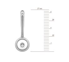 Серебряные серьги-подвески с перламутром и фианитами (E001858): купить