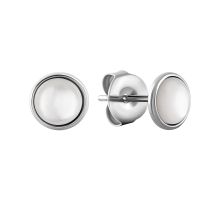 Серебряные серьги-пуссеты с перламутром (E002618)