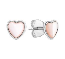 Серебряные серьги-пуссеты с перламутром (E002619)