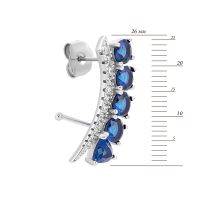 Серебряные пуссеты с фианитами (E30806-BW): купить