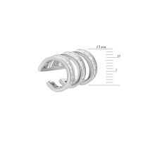 Серебряные серьги-каффы с фианитами (E37742): купить