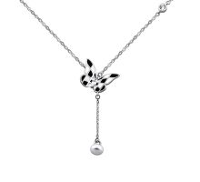 Серебряное колье с жемчугом и фианитами (EN02472): купить