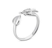 Фаланговое серебряное кольцо с фианитами (10500)