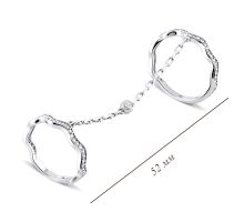 Фаланговое серебряное кольцо с фианитами (500132-Р): купить