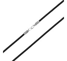 Ювелирный шнурок с серебряным замком (КС-1125ч(т))